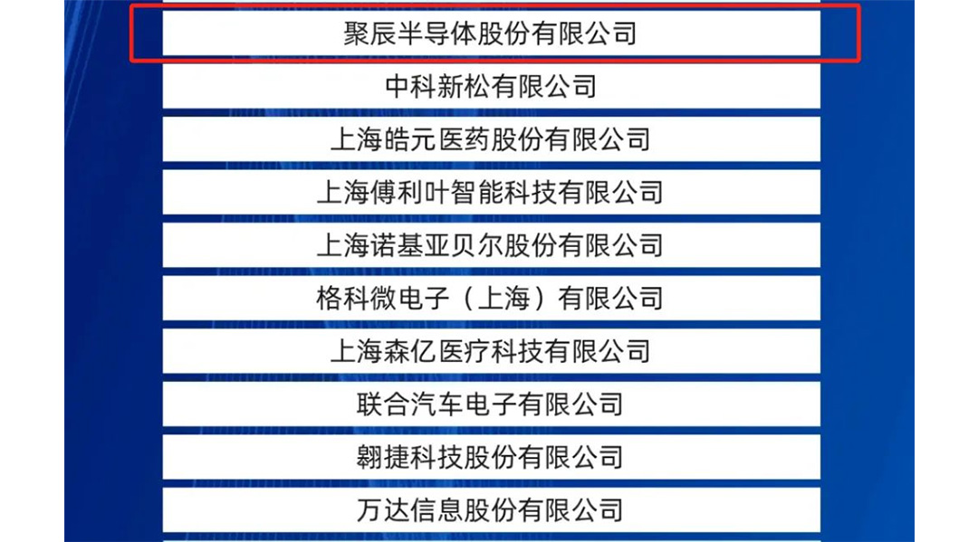 聚辰股份入选2024上海硬核科技企业TOP100榜单